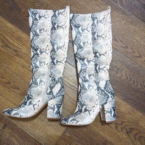 Steve Madden Satellite Faux Snakeskin Boots 8.5